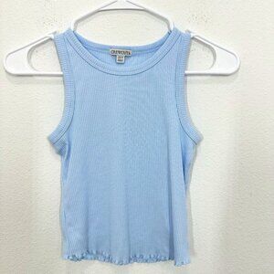 Crewcuts Girls‎ Size Large (10) Ribbed Scalloped Hem Light Blue Tank